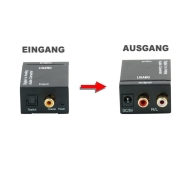 Digital Toslink / SPDIF zu Analog stereo 2xRCA Audio Konverter - Audio Konverter Digital (Toslink und Koaxial) zu Analog (Cinch) - Digital Analog Wand