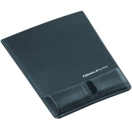 Fellowes Mouse Pad / Wrist Support with Microban Protection - 0.9&quot; x 8.3&quot; x 9.9&quot; - Graphite 9184001