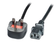 LINDY 3m Mains Power Lead, UK 3 Pin Plug, Black