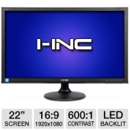 I-Inc IL225DBB 22&quot; Class Widescreen LED Backlit Monitor - 1920 x 1080, 16:9, 600:1 Native, 5ms, DVI, VGA, Energy Star &nbsp;IL225DBB
