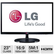 LG 23&quot; Class IPS Panel LED Monitor - 1920 x 1080, 16:9, 5000000:1 Contrast, 5ms, HDMI, DVI-D, VGA, Energy Star  - 23EA53V-P &nbsp;23EA53V-P