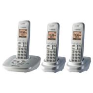 Panasonic KX TG6473PK - Cordless phone w/ answering system &amp; caller ID - DECT 6.0 - silver + 2 additional handset(s)