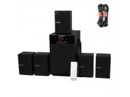 Theater Solutions 5.1 Speaker System Home Surround Sound with Bluetooth and Two 25&#039; Extension Cables TS509B-2                                        T