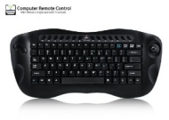 BW Computer Remote Control - Mini Wireless Keyboard with Trackball - Black