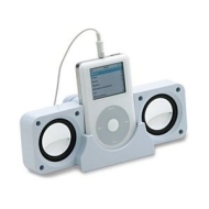 Micropix - White Portable Folding Speakers for iPhone, iPod, iPad, Mac, iMac, Ipod Video, Touch, Classic, Nano (All Generations), Mini, Shuffle, CD Pl