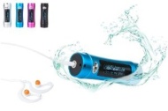 QQ-Tech&reg; 3rd Gen 4GB Waterproof MP3 Player FM Radio Big LCD Display For Swimming Water Sports (Blue)