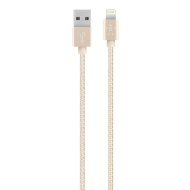 Belkin 1.2 m Lightning-to-USB Braided Tangle Free Cable with Aluminium Connectors for iPad, iPod, iPhone 5, 5s, 5c, 6 &amp; 6 Plus - Grey (MFI Approved)