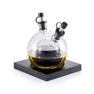 Glass Globe Oil and Vinegar set on base