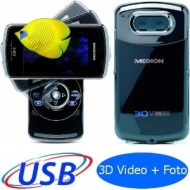 MEDION X47006 3D HD Camcorder 3,2&quot; / 8,12cm LCD 5MP 3D Video &amp; Foto USB HDMI 3D Video- und Bildaufnahmefunktion in Perfektion