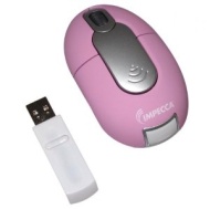 Impecca Wireless Optical Mouse Wm-700 - Optical - Wireless - Radio Frequency - Pink, Silver - Usb - Computer - Scroll Wheel - Symmetrical