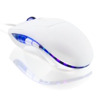 CSL - Mouse 2400dpi Gaming USB | design ergonomico | LED blu | 6 tasti | bianco