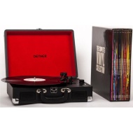 The Complete Vinyl Collection Portable USB Turntable with 20 Vinyl Records - Black