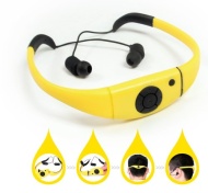 Tayogo New 8GB Waterproof  MP3 Music Player Headset Earphone FM Radio for Swimming, surfing, Running, Sports Yellow
