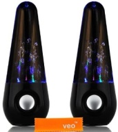 VEO - USB NEW Dancing Water Speakers Schwarz- USB Lautsprecher mit buntem Wasserspiel f&uuml;r PC, Mac, MP3-Playern, Handys, Smartphones, iPhone &amp; Tablets,