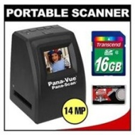 Pana-Vue Pana-Scan Portable Stand-Alone 35mm Slide &amp; Film Negative Digital Image Scanner with 16GB Card + Cleaning Cloth