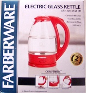 Farberware Electric Glass Kettle(Red)