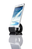 Sinjimoru Sync Stand Charge Dock Cradle for Samsung Galaxy S4, S3, S2 &amp; Other MicroUSB Devices (BLACK ALUMINUM)