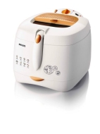 Philips-HD6147/55-Friteuse Zone Froide - Cuve Amovible - 1.25 Kg - Blanc/Orange