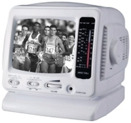 Spectra 52-BWR-W 5&quot; Portable B&amp;W Television w/ AM/FM Radio