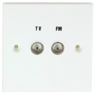 Maxview Diplex Twin Socket RF Coaxial Faceplate