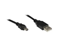 Anschlusskabel USB 2.0 Stecker A an Stecker Mini B 5-pin, schwarz, 0,3m, Good Connections&reg;