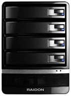 RAIDON GR5630-4S-SB3 4fach RAID USB3 eSATA fuer 8,9cm 3.5Z HDDs externes RAID 0,1,5 LCD-Display  Aluminium schwarz