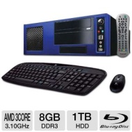 CybertronPC Firebox TMCMA1130A Media Center PC - AMD Athlon II X3 445 3.10GHz, 8GB DDR3, 1TB HDD, Blu-ray ROM, TV Tuner, Remote, Keyboard/Mouse, Windo