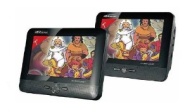 Takara -  2 lettori DVD indipendenti con monitor da 7&quot;, USB e slot SD, sistema di fissaggio per poggiatesta