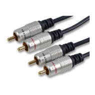 Ex-Pro Pure OFC HQ 2 x RCA Phono Plugs to Plugs Stereo Audio Cable Gold 50cm