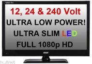 22&quot; Ultra Slim LED Full HD Digital Freeview USB Record TV DVD. Caravan HGV Boat. 12 / 24 VOLT DC 12V + 240