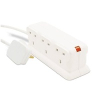 Masterplug Indoor Power BDSN1-MS 6-Gang Compact Socket with 1 m Extension Lead (White)