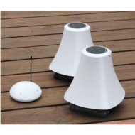 AQSOUND WIRELESS WATER-RESISTANT OUTDOOR SPEAKERS (PAIR) White