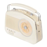 Steepletone Brighton 1950&#039;s Portable Retro Style Rotary Radio - Beige