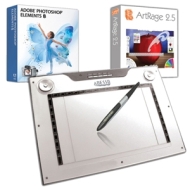 Adesso CYBERTABLETM14 Graphics Tablet and Pen - 14&quot; Widescreen, 34 Hot Keys, Included Software: Adobe Photoshop Elements 8.0 and ArtRage 2.5 &nbsp;CYBERTAB