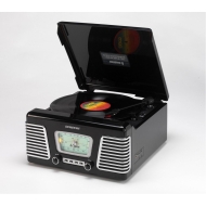 Steepletone RX1 Roxy 1 Retro Music Centre with Record Player - 1960s Style Turntable with Radio and MP3 Playback via USB Port