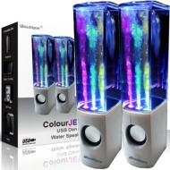 iBoutique ColourJets USB Dancing Water Speakers for PC/Mac/MP3 Players, Mobile Phones/Tablets - Ice White