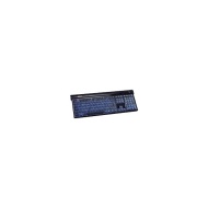 Keysonic Full Size Low-Profile Keyboard With Integrated 2 Port USB 1.1 Hub. Blue Keypad Illumination (On/ Off). USB Connection.