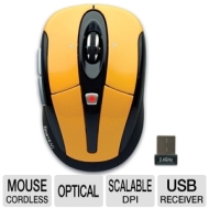 GEAR HEAD MPT3400YLW Yellow&amp;Black 5 Buttons Tilt Wheel 2.4 GHz Wireless Optical Mouse