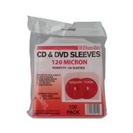 100 Clear 120 Micron CD / DVD Sleeves