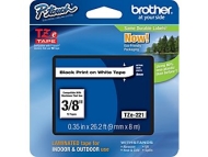 Brother&reg; TZe-221 P-Touch&reg; Label Tape, 3/8&quot; Black on White