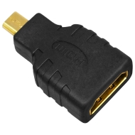 mumbi MICRO HDMI auf HDMI Adapter - vergoldet + zertifiziert - HDMI Buchse (19pol) auf mikro HDMI Stecker - Adapter mit Ethernet - Audio R&uuml;ckkanal