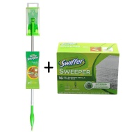 Swiffer Sweeper BONUS - 2 In 1 Mop And Broom Floor Cleaner Starter Kit + 16ct Refill