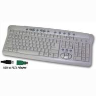 ADESSO KB-558W 2-Tone 104 Normal Keys 15 Function Keys USB or PS/2 Standard Multimedia USB keyboard with PS/2 Adapter