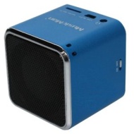 MusicMan TXX3530 - Mini reproductor est&eacute;reo con altavoces integrados y bater&iacute;a (MP3, ranura para tarjeta Micro-SD), color azul