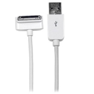 StarTech Long Down Angle Apple 30-pin Dock Connector to USB Cable for iPhone/iPod/iPad with Stepped Connector, 2m