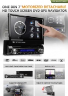 NEW 7&quot; Touch Screen 1-Din In Dash GPS Navigation DVD MP4 Bluetooth US&amp;Canada Map TFT LCD Display