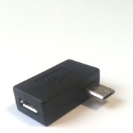 Micro USB 2.0 angled adapter Type AB female / Type B male 90 degrees to the right