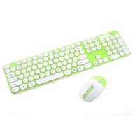 BST-EMALL Ultra Slim 2.4Ghz Wireless Nano USB Receiver Shine Keyboard Optical Mouse Combo For Windows 8, 7, Vista, XP PC,Laptop (Green)