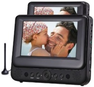 Odys Megaro Tragbarer DVD-Player/Fernseher mit zus&auml;tzlichem 23 cm (9 Zoll) Bildschirm (USB, SD-Card, DVB-T) schwarz