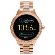 Fossil Q FTW6008 Women&#039;s Venture Bracelet Strap Touchscreen Smartwatch, Rose Gold/Black